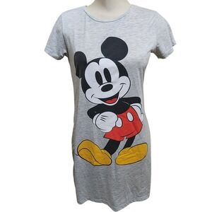 Disney Marisa Mickey Mouse Heather Gray Graphic T-Shirt Dress Size Medium